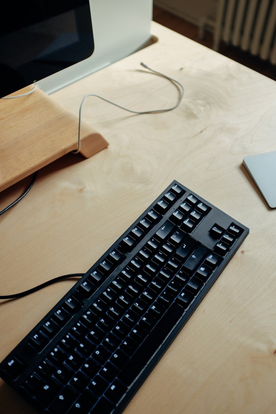 Real computer keyboard on a desk